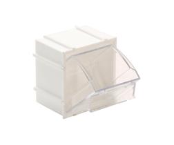 Caixa transparente Tip Out Bin System Quantum QTB409 com 9 unidades brancas Caixa transparente Tip Out Bin System Quantum QTB409 com 9 unidades brancas
