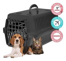 Caixa transporte 1 cachorros gatos pets domesticos caixinha plastica resistente transporta com conforto