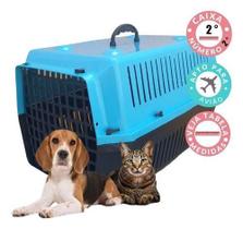 Caixa transporte 2 cães cachorros gatos plastico resistente