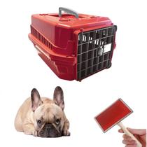 Caixa Transporte Cachorro Plástica N2 + Escova Rasqueadeira