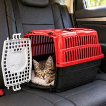 Caixa Transporte Gato Love Vermelho Até 6kg Pet Passeio Caixa Transporte Gato Love Vermelho Até 6kg Pet Passeio