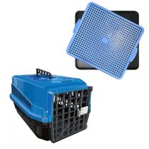 Caixa Transporte N3 Azul+ Tapete Higienico Xixi Dog Educador