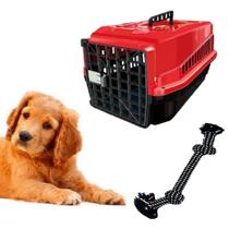 Caixa Transporte Pet Plástica N3 +Brinquedo Corda Interativo