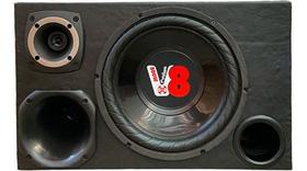 Caixa trio 12 pol curvin preto compet subwoofer chapa preto ou verm