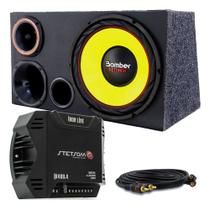 Caixa Trio Carro Som Bomber Detoner Amarelo + Modulo Stetsom