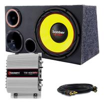 Caixa Trio Carro Som Bomber Detoner Amarelo + Modulo Taramps Caixa Trio Carro Som Bomber Detoner Amarelo + Modulo Taramps