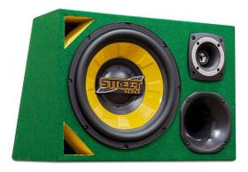 Caixa Trio Completa Som Automotivo Brasil Patriota 375w Rms