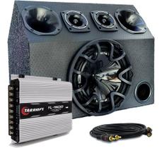Caixa Trio Completa Sub 12 Bravox + Modulo Taramps Tl 1500