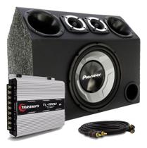 Caixa Trio Completa Sub 12 Pioneer + Modulo Taramps Tl 1500