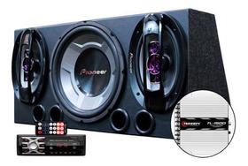 Caixa Trio Completa Sub Pioneer + Radio Bt + Modulo Taramps