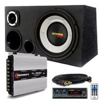 Caixa Trio Detoner Bass + Radio Bluetooth + Modulo Taramps