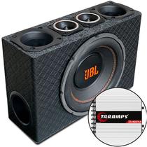 Caixa Trio Dutada Slim + Subwoofer 10 Polegada Modulo Amplificador Taramps Ts400 - Stetsom Ir