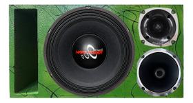 Caixa trio duto régua alto falante hard power hp750 corneta 1425 preta