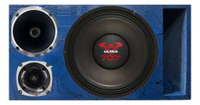 Caixa trio duto régua alto falante ultravox ultra 700 corneta 1425 preta