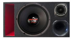 Caixa trio duto régua colorido alto falante hard power hp 550 tweeter compet