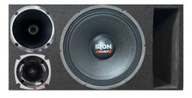 Caixa trio duto régua colorido médio grave etm iron 1k4 corneta 1425 módulo taramps