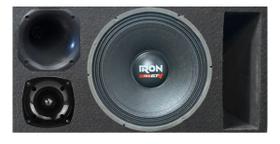 Caixa trio duto régua colorido médio grave etm iron 1k4 unlike 400 módulo taramps