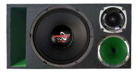 Caixa trio duto régua colorido médio grave hard power hp550 corneta 1425 módulo taramps