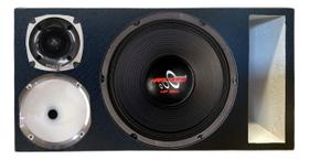 Caixa trio duto régua colorido médio grave hard power hp550 corneta 1425 módulo taramps