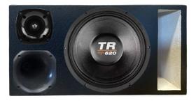 Caixa trio duto régua colorido médio grave triton tr 620 unlike 400 módulo taramps