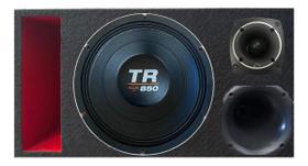 Caixa trio duto régua colorido médio grave triton tr 850 4 ohms compet cor:vermelho