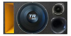 Caixa trio duto régua colorido médio grave triton tr 850 4 ohms unlike 400 cor:amarelo