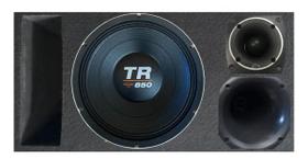 Caixa trio duto régua colorido médio grave triton tr 850 4 ohms unlike 400 cor:preto Caixa trio duto régua colorido médio grave triton tr 850 4 ohms unlike 400 cor:preto