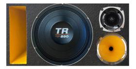 Caixa trio duto régua colorido médio grave triton tr 850 4 ohms unlike 500 cor:amarelo