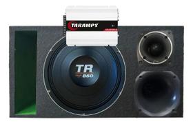 CAIXA TRIO DUTO RÉGUA DUTO COLORIDO TR 850 4 OHMS COMPET + MÓDULO DS800x 4 COR:VERDE