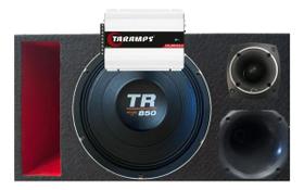 CAIXA TRIO DUTO RÉGUA DUTO COLORIDO TR 850 4 OHMS COMPET + MÓDULO DS800x 4 COR:VERMELHO