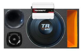 CAIXA TRIO DUTO RÉGUA DUTO COLORIDO TR 850 4 OHMS UNLIKE 400 + MÓDULO DS800x 4 COR:LARANJA