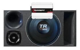 CAIXA TRIO DUTO RÉGUA DUTO COLORIDO TR 850 4 OHMS UNLIKE 400 + MÓDULO DS800x 4 COR:PRETA