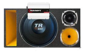 CAIXA TRIO DUTO RÉGUA DUTO COLORIDO TR 850 4 OHMS UNLIKE 500 + MÓDULO DS800x 4 COR:AMARELO