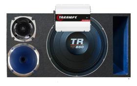 CAIXA TRIO DUTO RÉGUA DUTO COLORIDO TR 850 4 OHMS UNLIKE 500 + MÓDULO DS800x 4 COR:AZUL