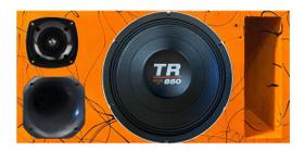 Caixa trio duto régua frente colorida triton tr 850 4 ohms unlike 400 cor:laranja