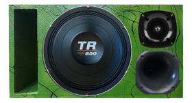 Caixa trio duto régua frente colorida triton tr 850 4 ohms unlike 400 cor:verde