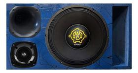 Caixa trio duto régua woofer kaos bass 650 unlike 400 cores + módulo taramps Caixa trio duto régua woofer kaos bass 650 unlike 400 cores + módulo taramps