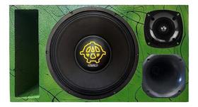 Caixa trio duto régua woofer kaos bass 650 unlike 400 cores + módulo taramps