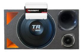 CAIXA TRIO DUTO TRIANGULO 850 4 OHMS COMPET+ MÓDULO DS800x 4 COR:LARANJA