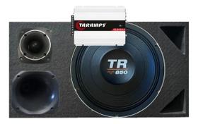 CAIXA TRIO DUTO TRIANGULO 850 4 OHMS COMPET+ MÓDULO DS800x 4 COR:PRETO