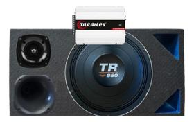 CAIXA TRIO DUTO TRIANGULO 850 4 OHMS UNLIKE 400 + MÓDULO DS800x 4 COR:AZUL