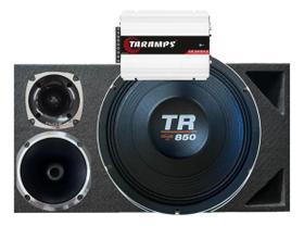 CAIXA TRIO DUTO TRIANGULO 850 4 OHMS UNLIKE 500 + MÓDULO DS800x 4 COR:PRETO
