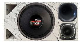 Caixa trio duto triângulo alto falante hard power hp 550 tweeter compet cores