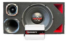 Caixa trio duto triangulo alto falante hard power hp 750 módulo taramps 800w Caixa trio duto triangulo alto falante hard power hp 750 módulo taramps 800w