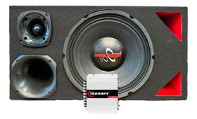 Caixa trio duto triangulo alto falante hard power hp 750 módulo ts400x4 taramps
