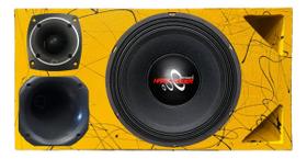 Caixa trio duto triângulo alto falante hard power hp 750 tweeter compet cores