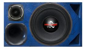 Caixa trio duto triângulo alto falante hard power hp 750 tweeter compet cores