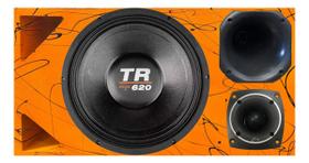 Caixa trio duto triângulo alto falante triton tr 620 tweeter compet cores