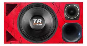 Caixa trio duto triângulo alto falante triton tr 620 tweeter compet cores