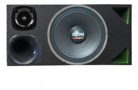 Caixa trio duto triângulo colorido alto falante etm iron 1k4 unlike 400